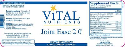 Photo of the Vital Nutrients Joint Ease 2.0 label
