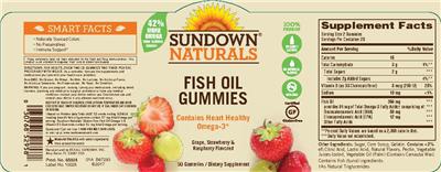Photo of the Sundown Naturals Fish Oil Gummies label