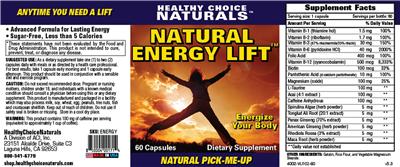 Label of Natural Energy Lift