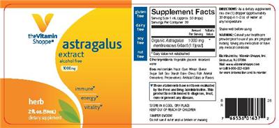 Photo of the The Vitamin Shoppe Astraglus Extract 1000 mg label
