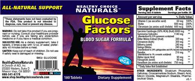 Photo of the Healthy Choice Naturals Glucose Factors label