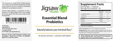 Photo of the Jigsaw Health Essential Blend Probiotics label