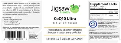 Photo of the Jigsaw Health CoQ10 Ultra label