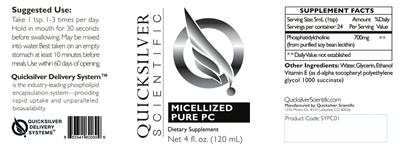 Photo of the Quicksilver Scientific Micellized Pure PC label