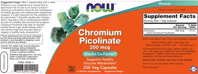 Chromium Picolinate 200 mcg のラベル画像（NIH DSLD）