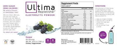 Photo of the Ultima Ultima Replenisher Grape label