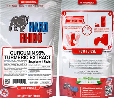Photo of the Hard Rhino Curcumin 95% Turmeric Extract label