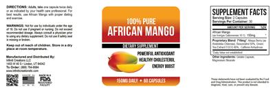Photo of the Infiniti Creations 100% Pure African Mango label