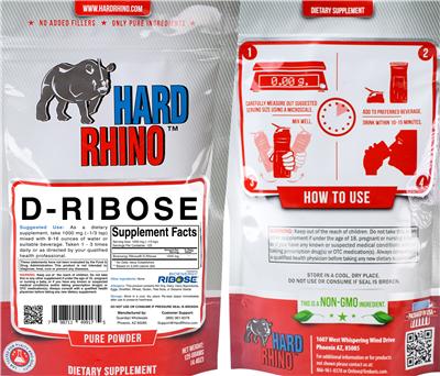 Photo of the Hard Rhino D-Ribose label