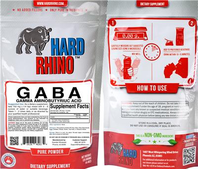 Photo of the Hard Rhino GABA Gamma Aminobutyrium Acid label