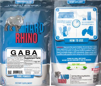 Photo of the Hard Rhino GABA Gamma Aminobutyrium Acid label