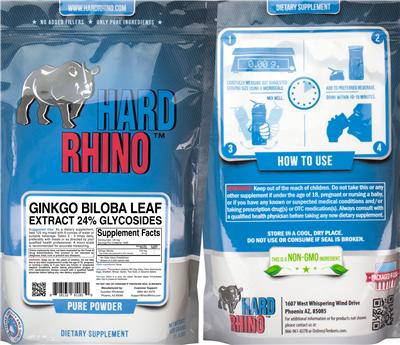 Photo of the Hard Rhino Ginkgo Biloba Leaf Extract 24% Glycosides label