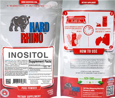 Photo of the Hard Rhino Inositol label