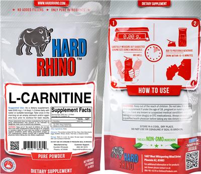 Photo of the Hard Rhino L-Carnitine label