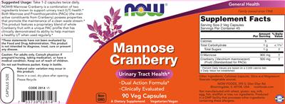 Photo of the NOW Mannose Cranberry label