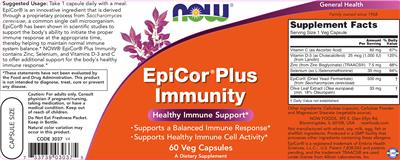 Photo of the NOW EpiCor Plus Immunity label
