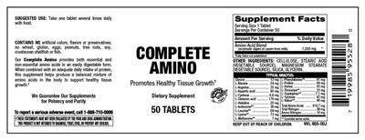 Photo of the Vitamer Laboratories Complete Amino label