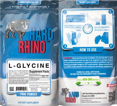 Photo of the Hard Rhino L-Glycine label