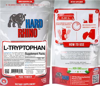 Photo of the Hard Rhino L-Tryptophan label