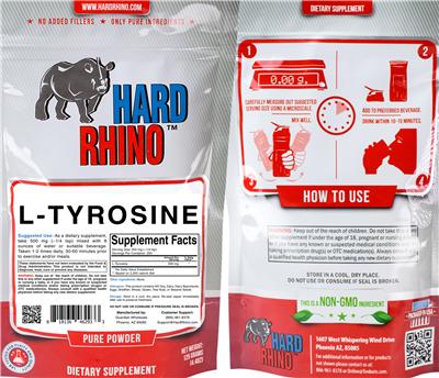 Photo of the Hard Rhino L-Tyrosine label
