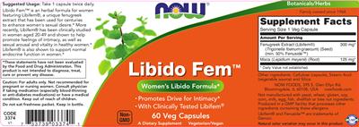 Photo of the NOW Libido Fem label