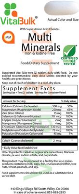 Multi Minerals Iron & Iodine Free