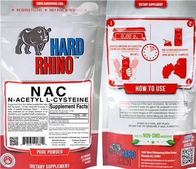 Photo of the Hard Rhino N-Acetyl L-Cysteine label