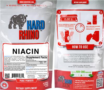 Photo of the Hard Rhino Niacin label