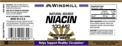 Natural Source Niacin 100 mg