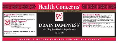 Photo of the Health Concerns Drain Dampness label