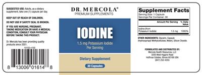 Photo of the Dr. Mercola Iodine label