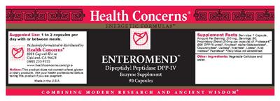 Photo of the Health Concerns Enteromend label