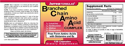 Photo of the Jarrow Formulas BCAA Branched Chain Amino Acid Complex label