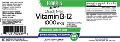Quick Melt Vitamin B12 1000 mcg