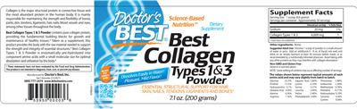 Photo of the Doctor's Best Best Collagen Types 1 & 3 Powder label
