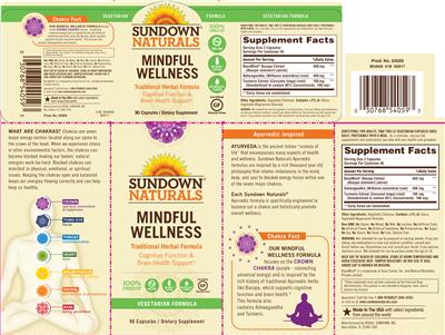 Photo of the Sundown Naturals Mindful Wellness label