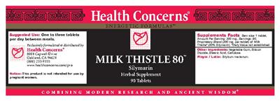 Photo of the Health Concerns Milk Thistle 80 label