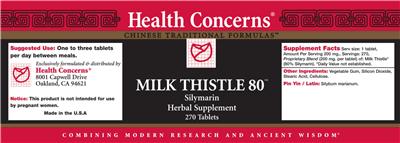 Photo of the Health Concerns Milk Thistle 80 label