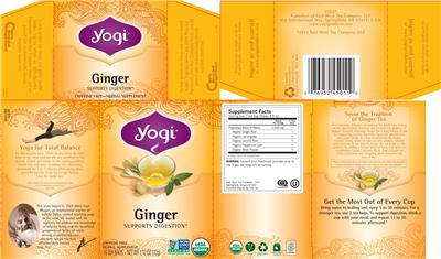 Photo of the Yogi Ginger label