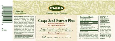 Photo of the Flora Grape Seed Extract Plus label