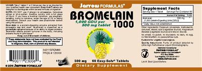 Photo of the Jarrow Formulas Bromelain 1000 GDU label