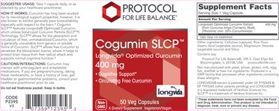 Photo of the Protocol For Life Balance Cogumin SLCP 400 mg label