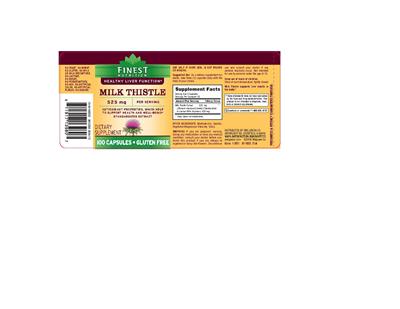 Photo of the Finest Nutrition Milk Thistle 525 mg label