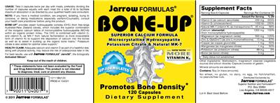 Photo of the Jarrow Formulas Bone-Up label