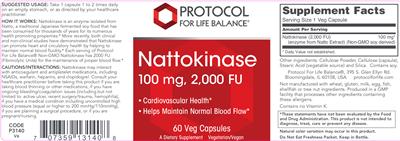 Photo of the Protocol For Life Balance Nattokinase 100 mg label