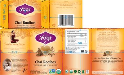 Photo of the Yogi Chai Rooibos label