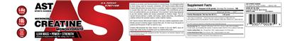 Photo of the AST Sports Science Micronized Creatine Monohydrate label