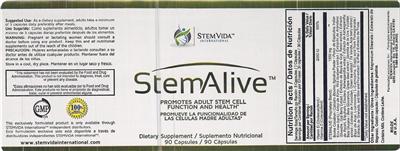 Photo of the Stemvida StemAlive label