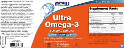 Photo of the NOW Ultra Omega-3 label
