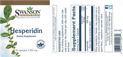 Photo of the Swanson Premium Brand Hesperidin 500 mg label